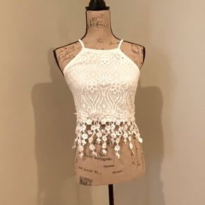 Floral/lace crop top